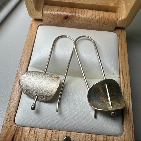 925 Sterling Silver Jewelry - Modern Silver Drop Earrings